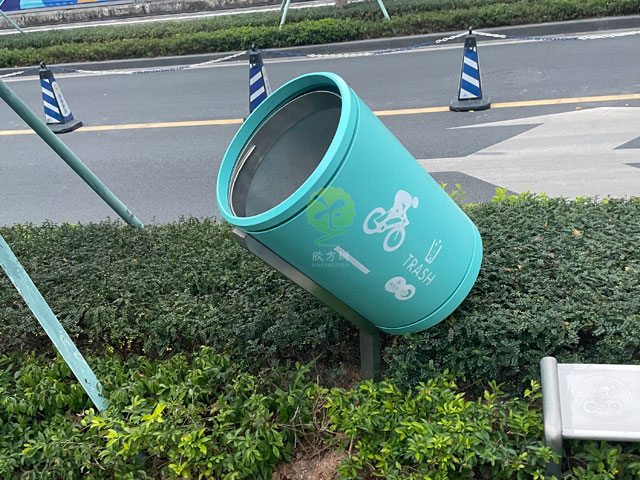 騎行道專線垃圾桶在深圳陸續投放